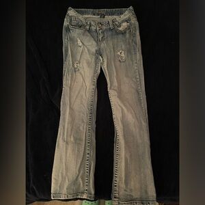 amethyst distressed jeans